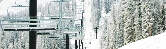 Ski lifts on ski slope